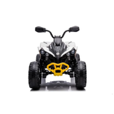White 24V Can-Am Renegade 4X4 Premium Edition Ride-On Quad ATV for Kids with EVA Tires, Lights, Music