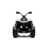 White 24V Can-Am Renegade 4X4 Premium Edition Ride-On Quad ATV for Kids with EVA Tires, Lights, Music