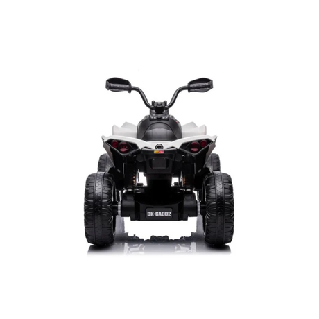 White 24V Can-Am Renegade 4X4 Premium Edition Ride-On Quad ATV for Kids with EVA Tires, Lights, Music