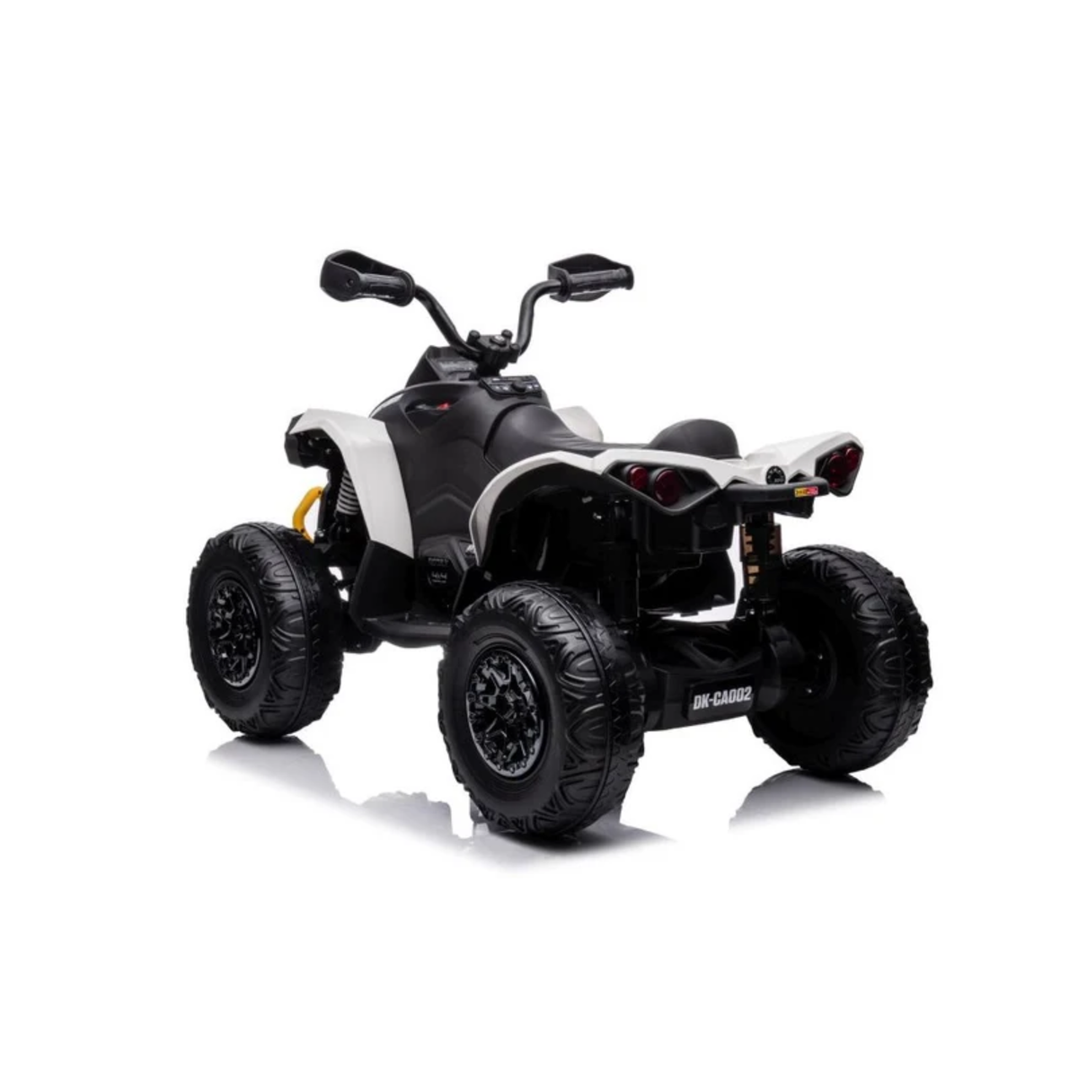 White 24V Can-Am Renegade 4X4 Premium Edition Ride-On Quad ATV for Kids with EVA Tires, Lights, Music