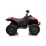 Red 24V Can-Am Renegade 4X4 Premium Edition Ride-On Quad ATV for Kids with EVA Tires, Lights, Music