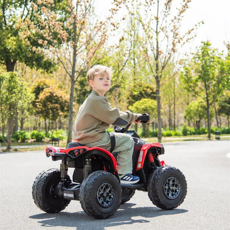 24V Can-Am Renegade 1-Seater 4X4 Quad ATV with EVA Tires, LED Lights, Music