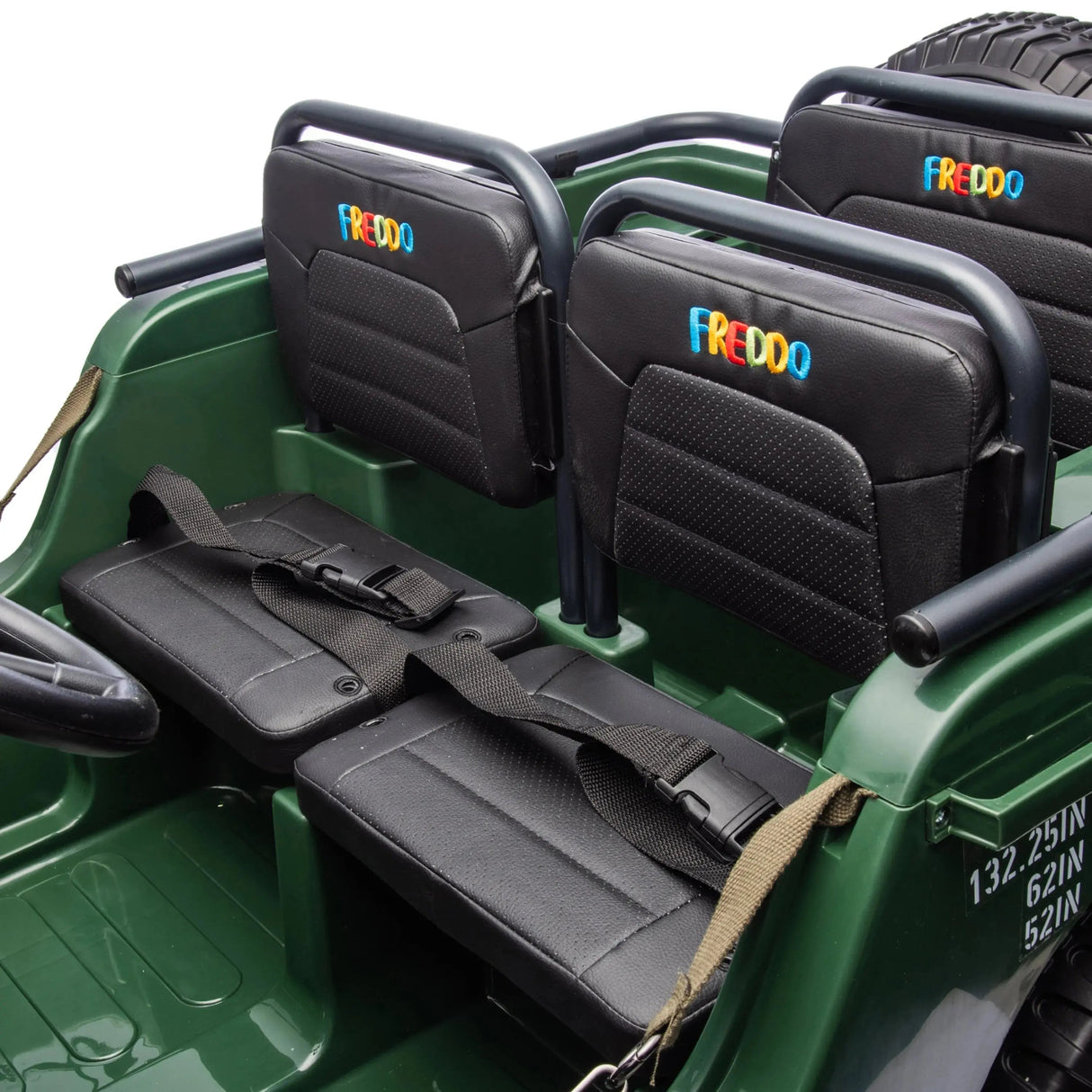 24V Military Truck 3-Seater Electric Ride-On with EVA Tires, LED Lights, Music, Remote