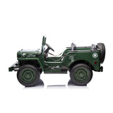 24V Military Truck 3-Seater Electric Ride-On with EVA Tires, LED Lights, Music, Remote