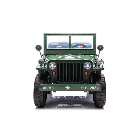 24V Military Truck 3-Seater Electric Ride-On with EVA Tires, LED Lights, Music, Remote