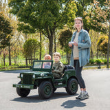 24V Military Truck 3-Seater Electric Ride-On with EVA Tires, LED Lights, Music, Remote