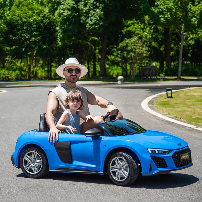 Blue 24V/200W Giant Limited Edition Audi R8 Spyder 2 Seater Ride on Car