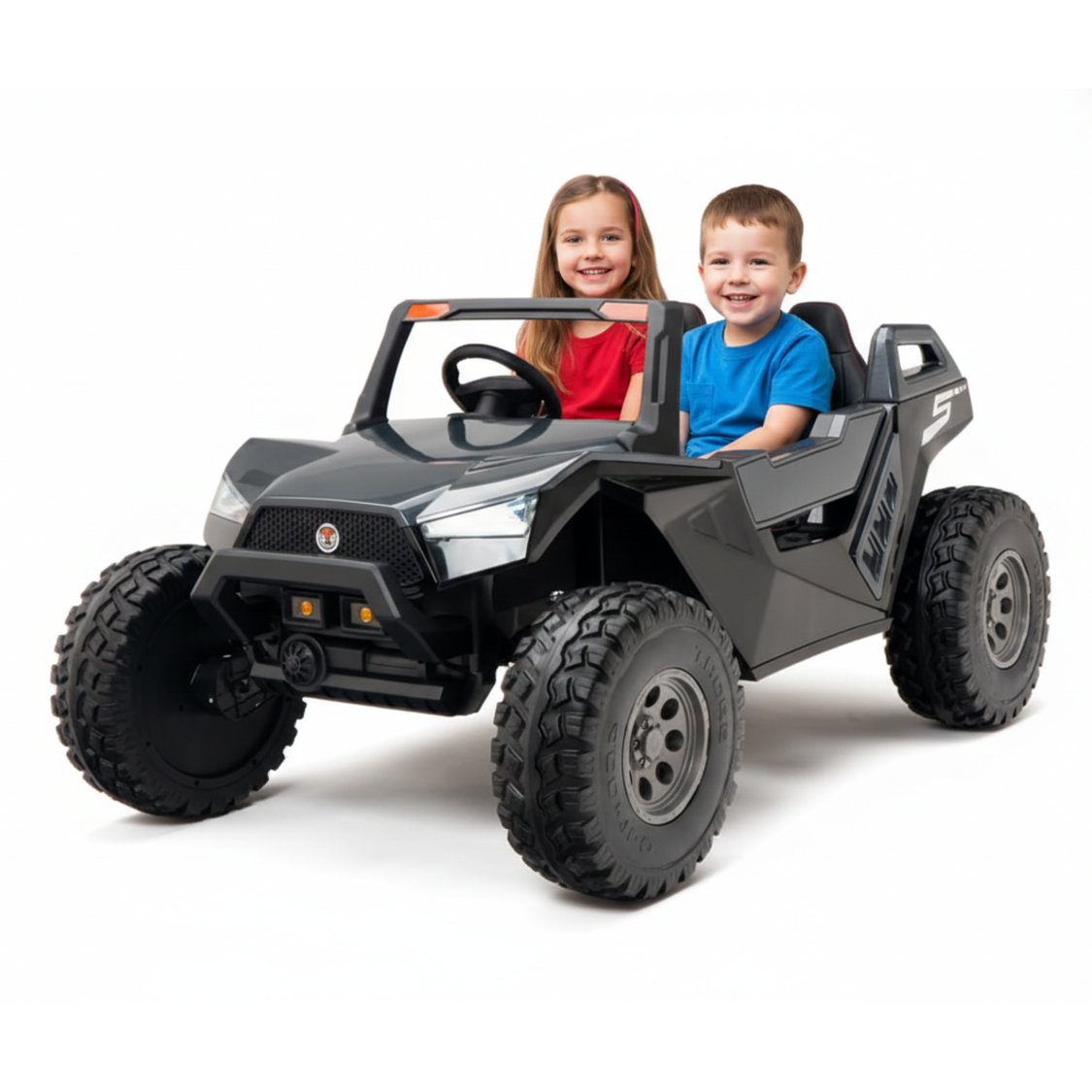 Black 24V/4X4 Dune Buggy Ride On UTV, Rubber Wheels and RC | KidsVIPOnline