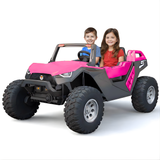 Pink 24V/4X4 Dune Buggy Ride On UTV, Rubber Wheels and RC