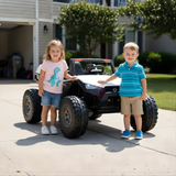 White 24V/4X4 Dune Buggy Ride On UTV, Rubber Wheels and RC