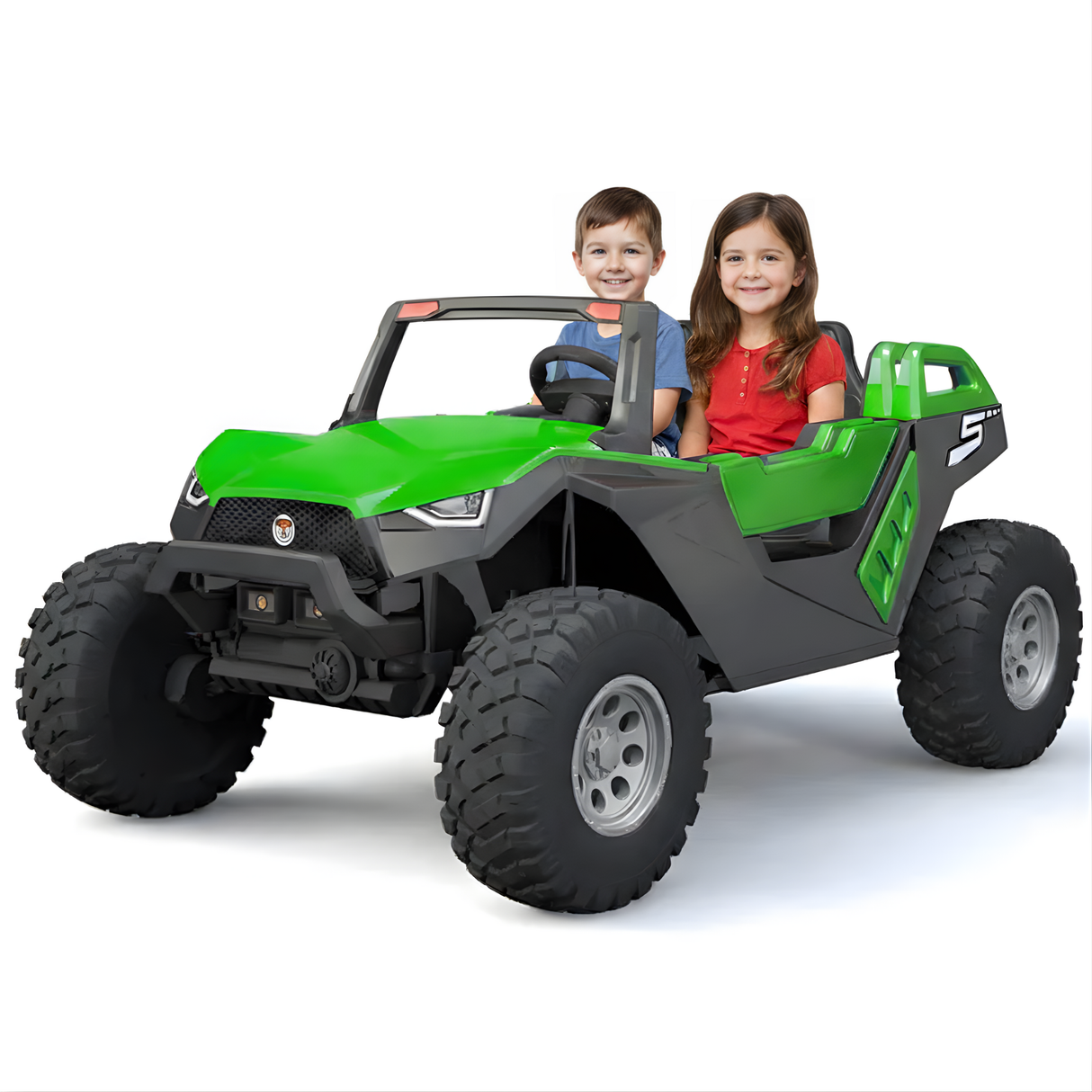 Green 24V/4X4 Dune Buggy Ride On UTV, Rubber Wheels and RC