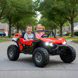 Red 24V/4X4 Dune Buggy Ride On UTV, Rubber Wheels and RC