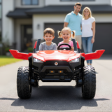 Red 24V/4X4 Dune Buggy Ride On UTV, Rubber Wheels and RC