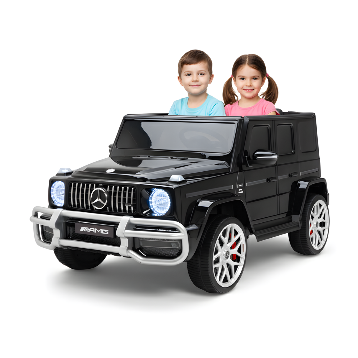 Black 24V/4x4 Official Mercedes Benz G63 Ride On Car with EVA Wheels, Music & RC
