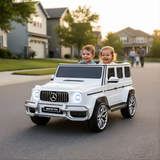 White 24V/4x4 Official Mercedes Benz G63 Ride On Car with EVA Wheels, Music & RC