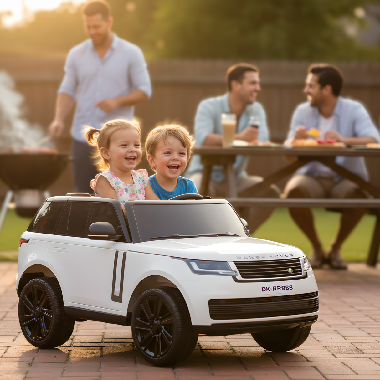 White 24V Range Rover Ride-On SUV with EVA Wheels, Music & Parental Control