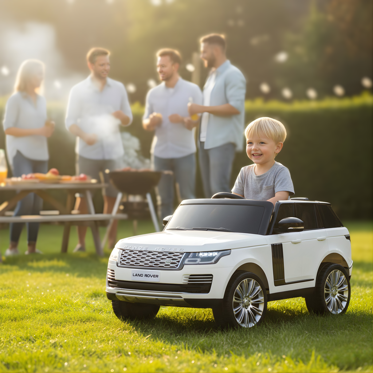 White 24V XXL Range Rover MP4 Edition Ride-On Car Fully Loaded with EVA Wheels, Music & Remote