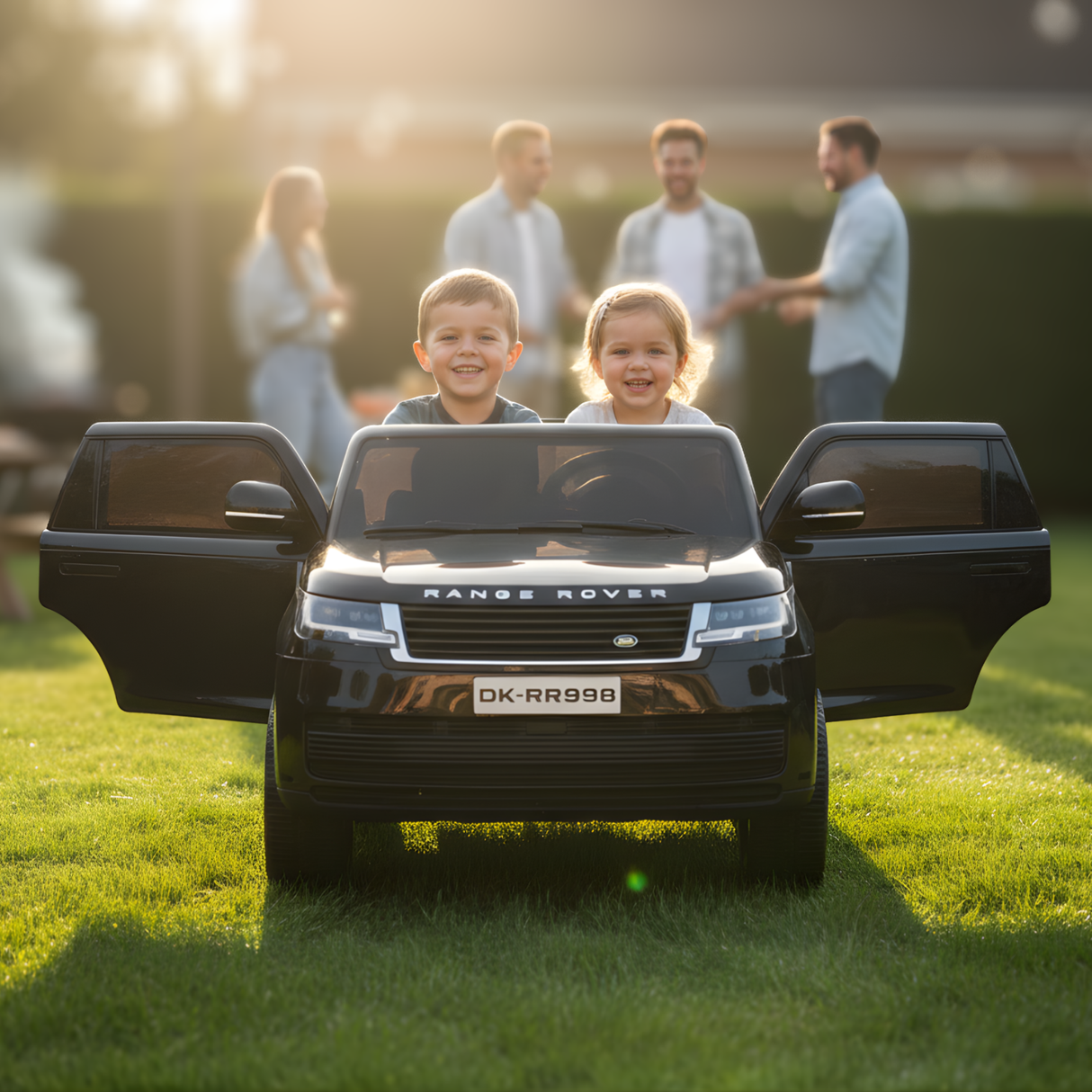 Black 24V Range Rover Ride-On SUV with EVA Wheels, Music & Parental Control