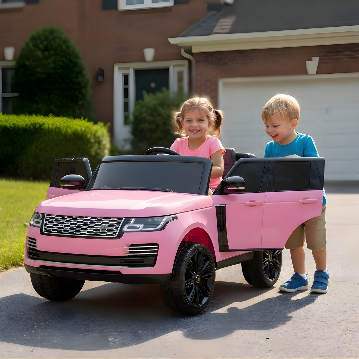 Pink 24V XXL Range Rover MP4 Edition Ride-On Car Fully Loaded with EVA Wheels, Music & Remote