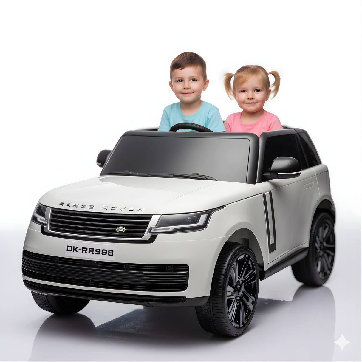 White 24V Range Rover Ride-On SUV with EVA Wheels, Music & Parental Control