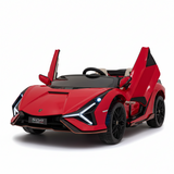 Red 24V Official LX Lamborghini Sian 2-Seater Ride On Car with Music, RC