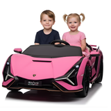 Pink 24V Official LX Lamborghini Sian 2-Seater Ride On Car with Music, RC