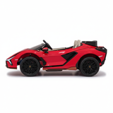 Red 24V Official LX Lamborghini Sian 2-Seater Ride On Car with Music, RC