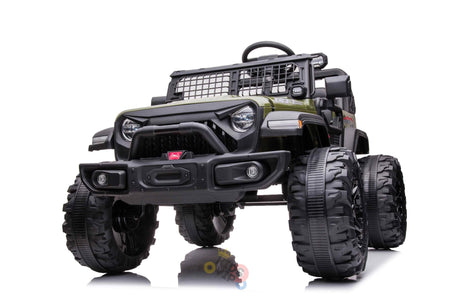 Green 24V/4WD Xtreme Ride on Truck, Eva Wheels and Leather Seats