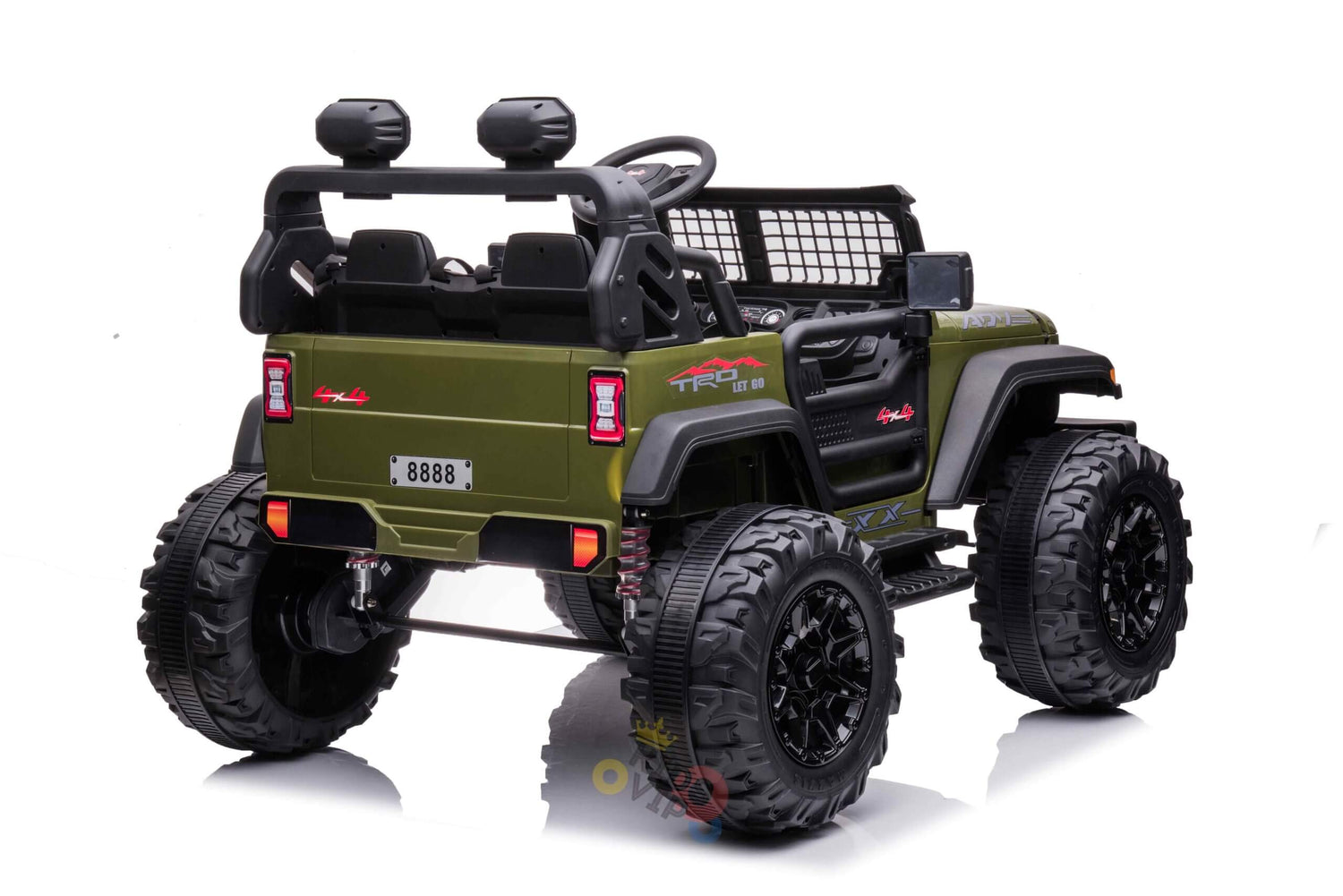 Green 24V/4WD Xtreme Ride on Truck, Eva Wheels and Leather Seats