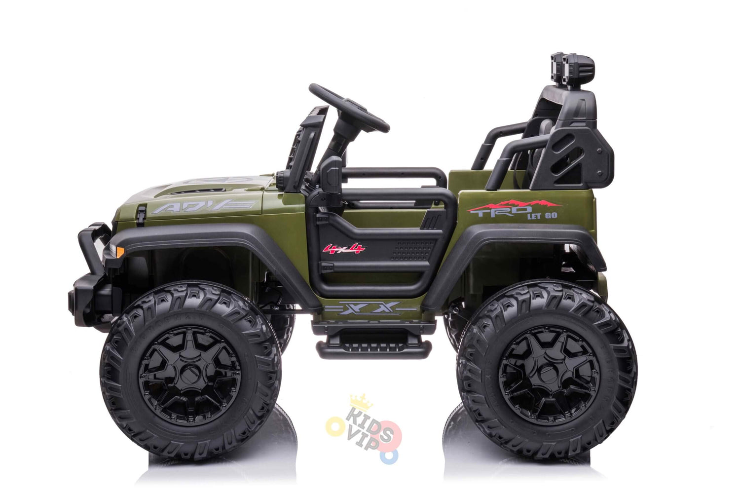 Green 24V/4WD Xtreme Ride on Truck, Eva Wheels and Leather Seats