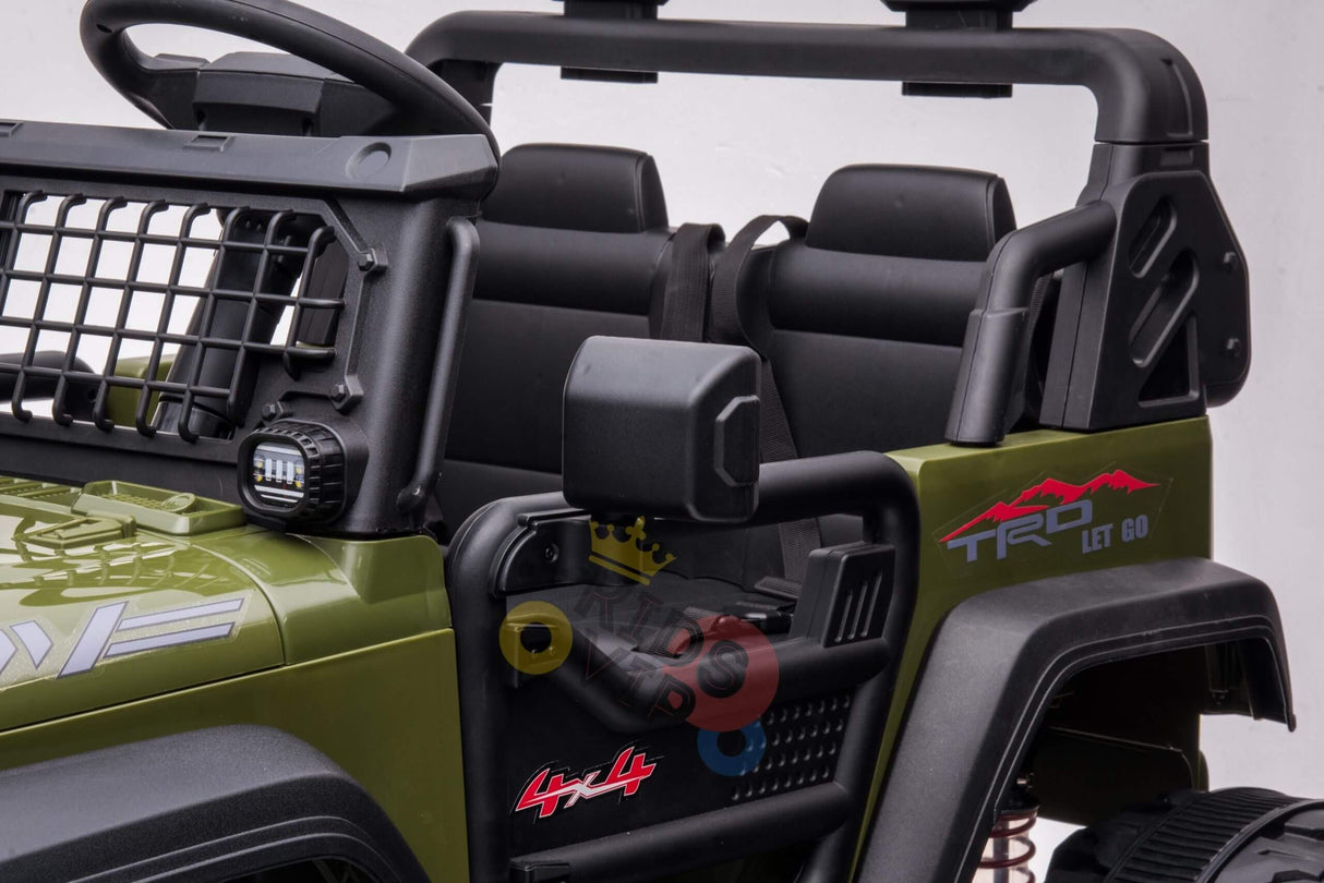 Green 24V/4WD Xtreme Ride on Truck, Eva Wheels and Leather Seats