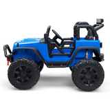 Blue 24V EVA Big Wheels Kids 1 Seater Upgraded Ride On Truck with Rubber Wheels, Remote