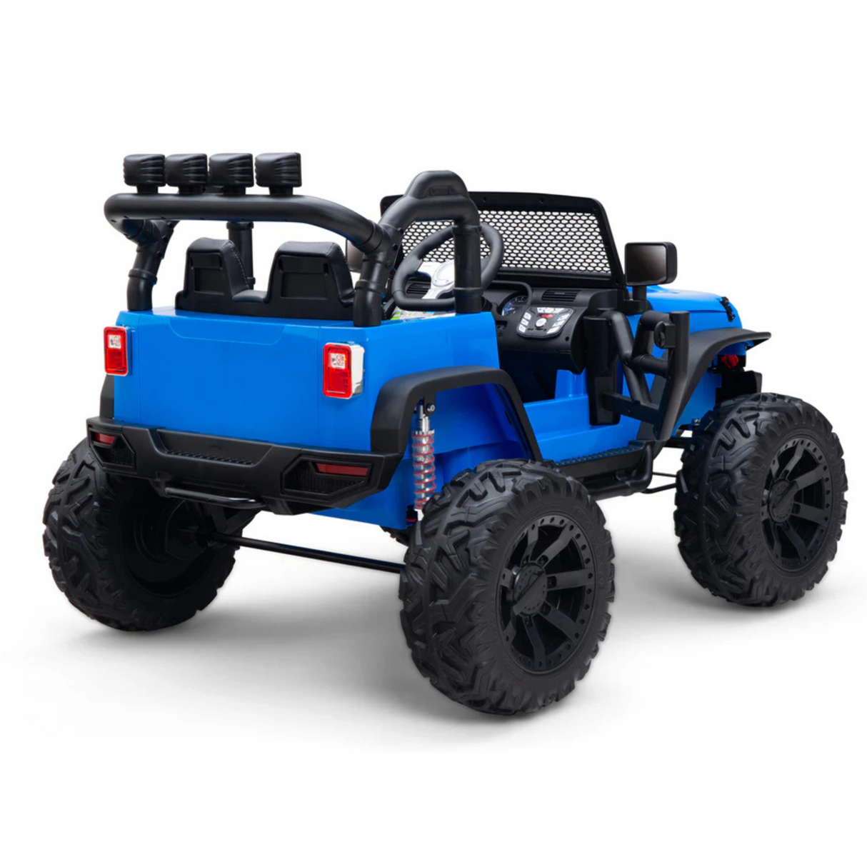 Blue 24V EVA Big Wheels Kids 1 Seater Upgraded Ride On Truck with Rubber Wheels, Remote