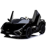 Black 24V Official LX Lamborghini Sian 2-Seater Ride On Car with Music, RC