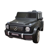 The Limited 12V Matte Edition Mercedes-Benz AMG G63 Ride-On Truck for kids features advanced tech, prominent headlights, a distinct grille with the iconic logo, detailed AMG branding, and meticulous attention to wheels and side mirrors, capturing the SUVs essence.