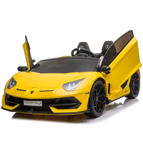 Yellow 24V Lamborghini Aventador SVJ Ultimate Kids' Ride-On Drifting Car