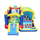 7 in 1 Inflatable Bounce House, Bouncy House with Ball Pit for Kids Indoor Outdoor Party Family Fun, Obstacles, Toddler Jump Bouncy Castle with Ball Pit for Birthday Party Gifts