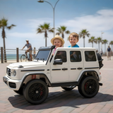 White 2x24V/4WD Platinum XXL Mercedes G63 Ride On Truck with MP4, EVA Wheels & Leather Seats