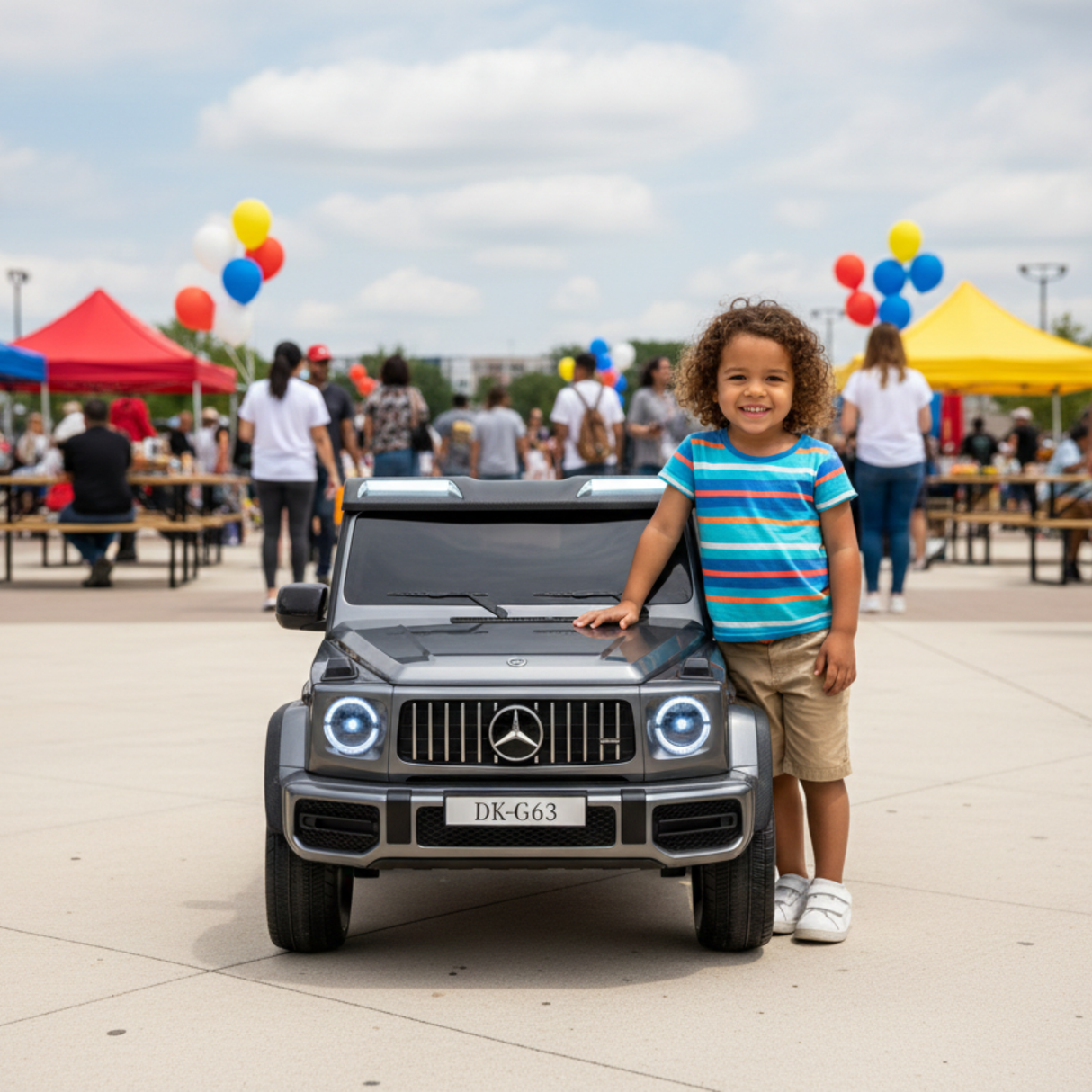 Grey Metallic 2x24V/4WD Platinum XXL Mercedes G63 Ride On Truck with MP4, EVA Wheels & Leather Seats