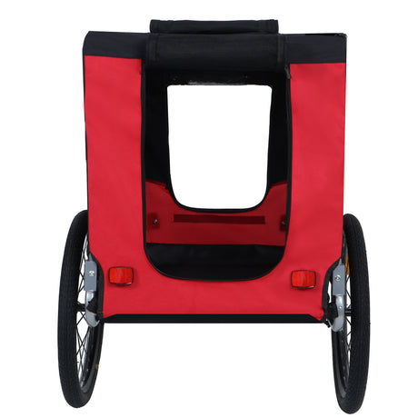 Large Folding Bike Trailer for Dogs – 66LB Capacity All-Terrain Pet Carrier, Durable Steel Frame for Cycling, Jogging, Camping & Outdoor Adventures, Black- Red