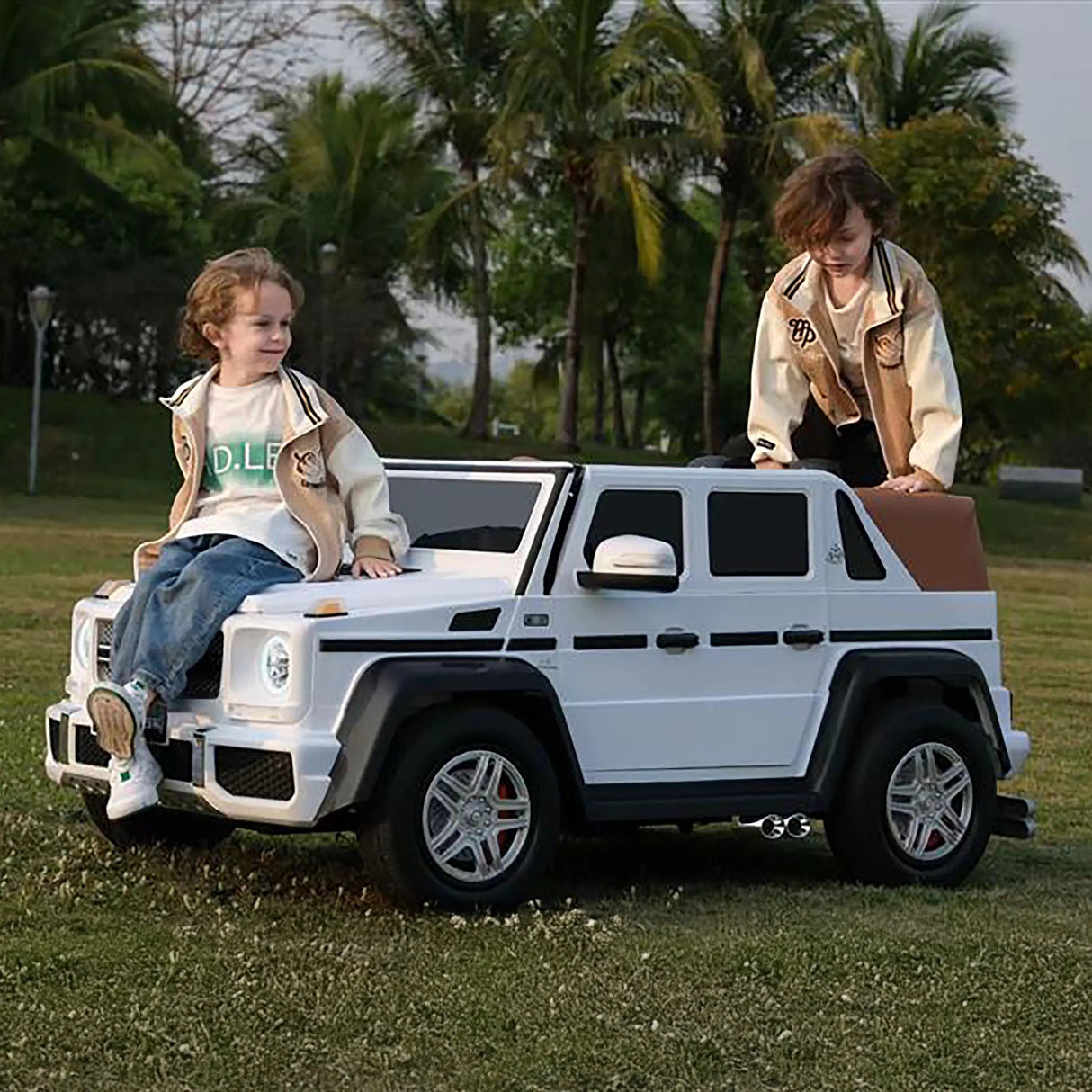 24V 200W Kids Mercedes-Benz Maybach 2-Seater Ride-On SUV with Air-Filled Rubber Tires, Music, Remote
