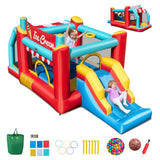 5-in-1 Ice Cream Inflatable Bounce House with Ball Pit and Slide without Blower