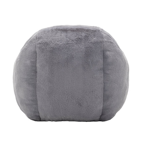 Bean Bag Chair, Comfy Bean Bag Sofa with Back Support, Faux Fur Bean Bag Chair for Adults and Kids, Stuffed Floor Sofa for Living Room, Bedroom, Apartment, Grey