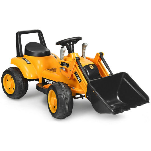 6V Kids Ride-On Power Excavator with Front Loader