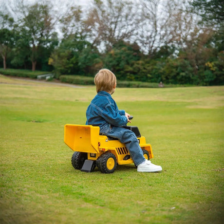 6V CAT Ride-On Dump Truck with LED Light, Dump Bed