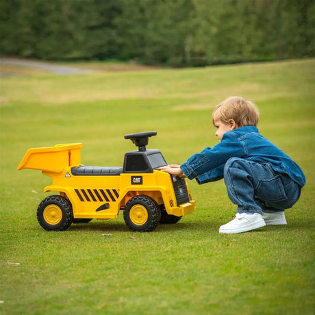6V CAT Ride-On Dump Truck with LED Light, Dump Bed