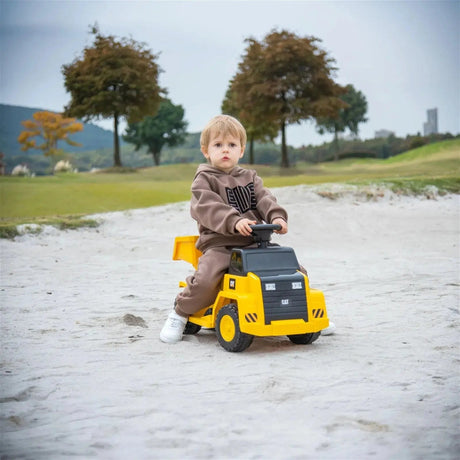 6V CAT Ride-On Dump Truck with LED Light, Dump Bed