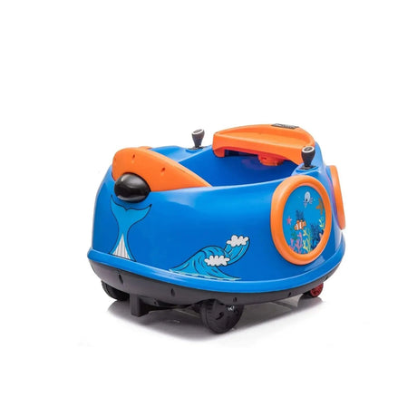 Blue 12V 360° Spin Electric Rechargeable Ride-On Bumper Car with Music, Remote Control