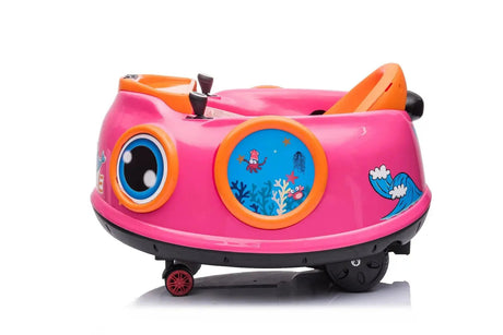 Pink 12V 360° Spin Electric Rechargeable Ride-On Bumper Car with Music, Remote Control