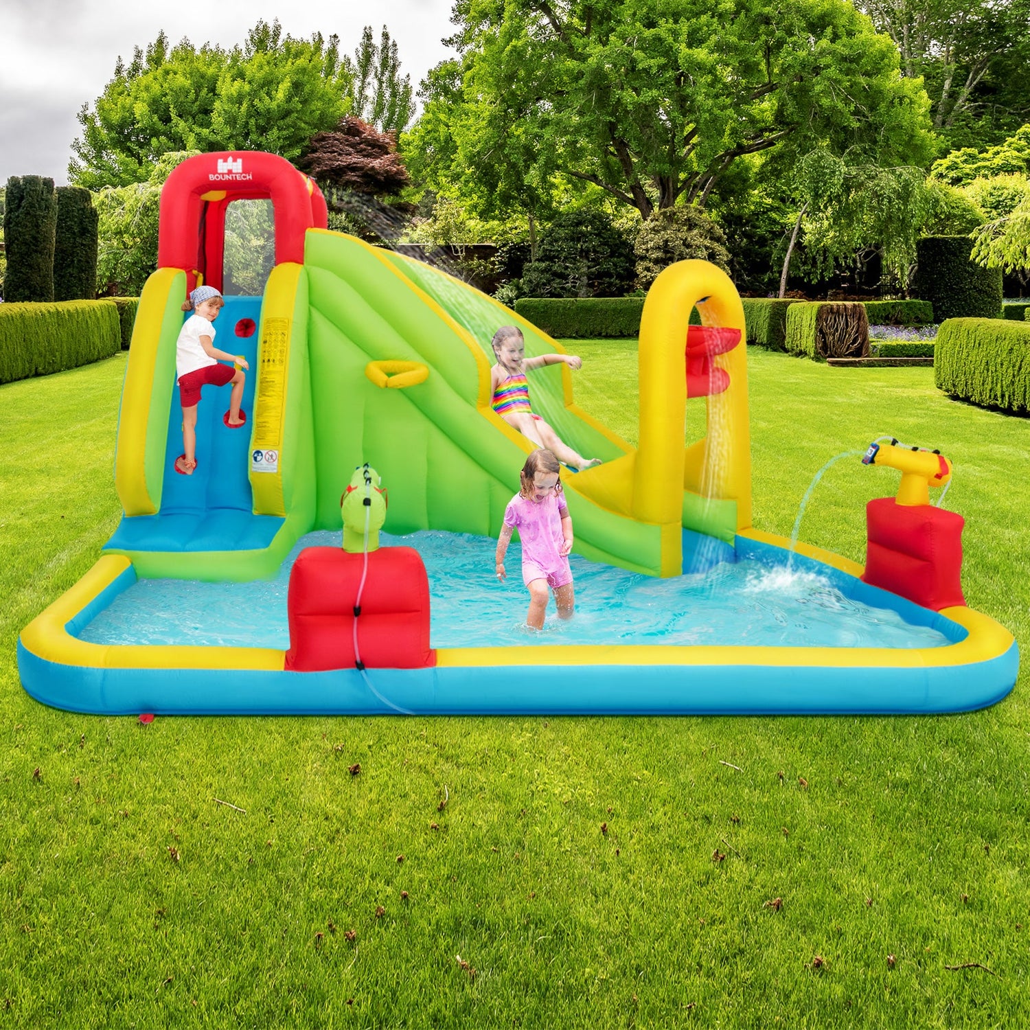 Outdoor Inflatable Water Bounce House with 480W Blower